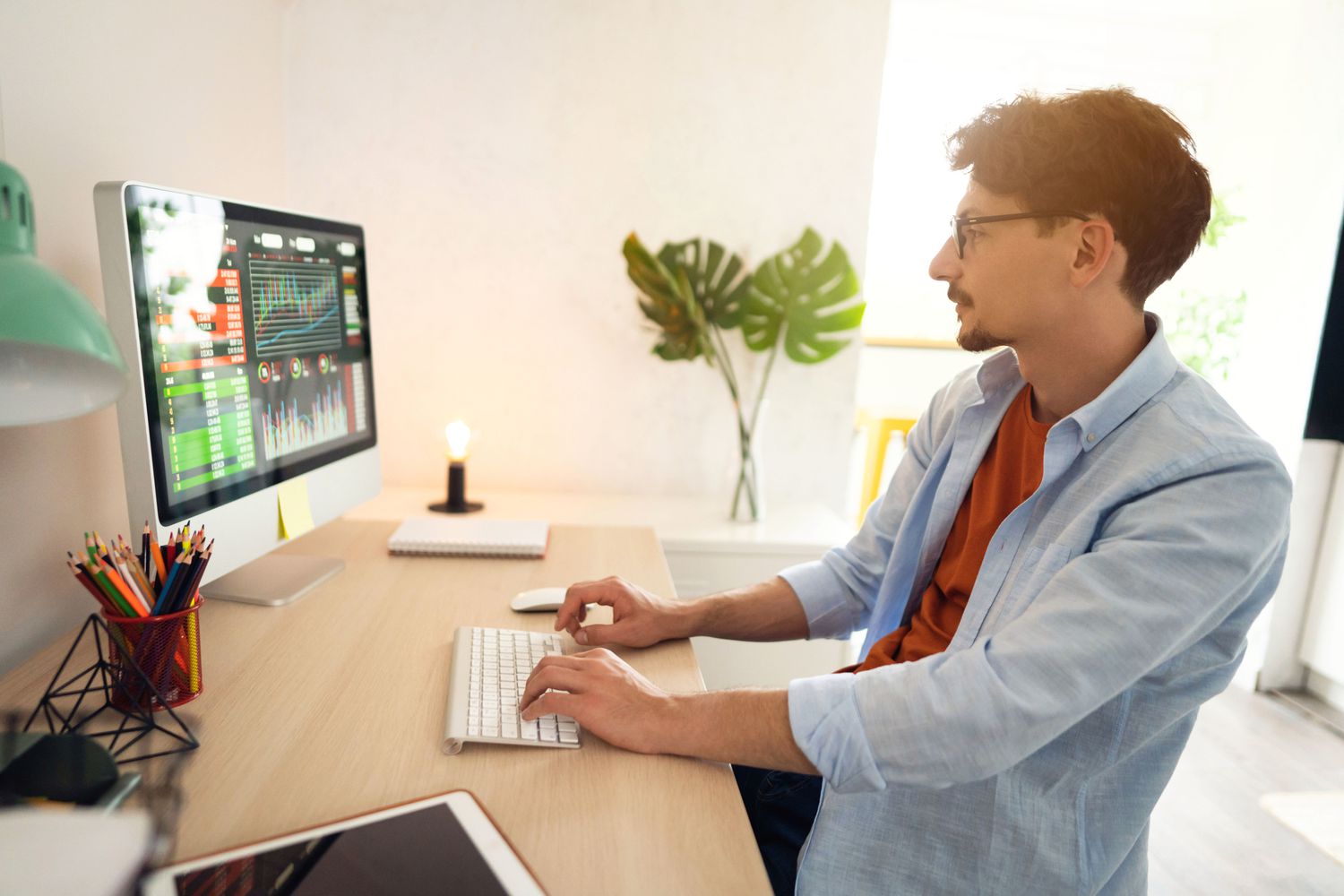 Millennial Man Trading Cryptocurrency