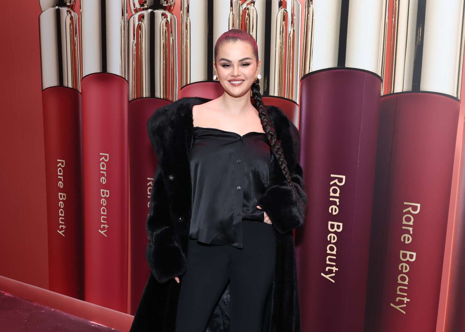 Selena Gomez at a Rare Beauty event.
