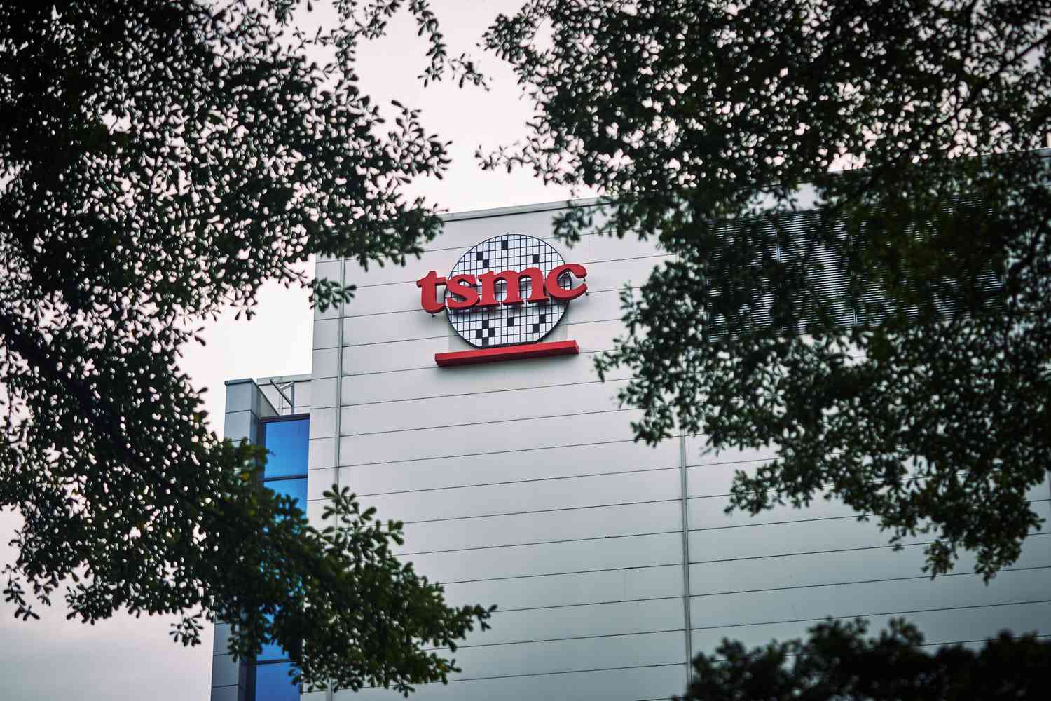 The Taiwan Semiconductor Manufacturing Co. logo at the company's campus in Hsinchu, Taiwan.