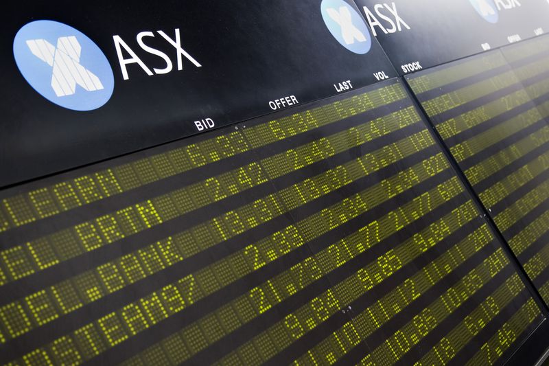 Australia, Queensland, Brisbane. Australian Stock Exchange tote board for share prices.