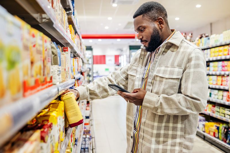 Shopper in a supermarket