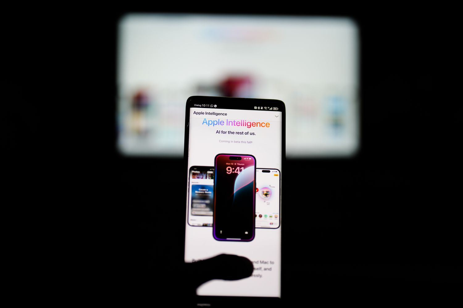 The Apple site on display on a phone screen.