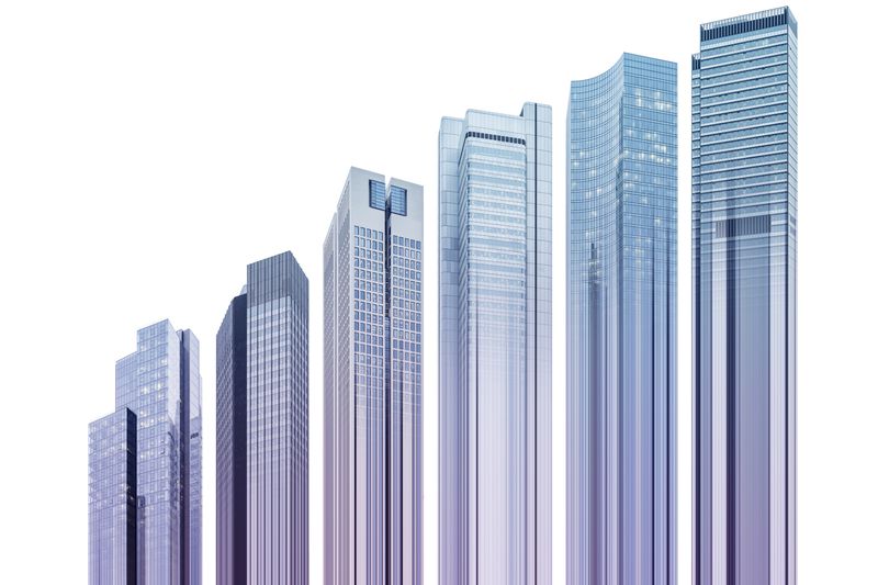 skyscrapers of different sizes