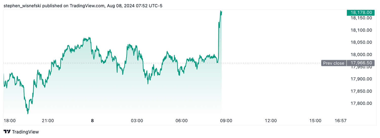 Nasdaq 100 futures - August 8, 2024