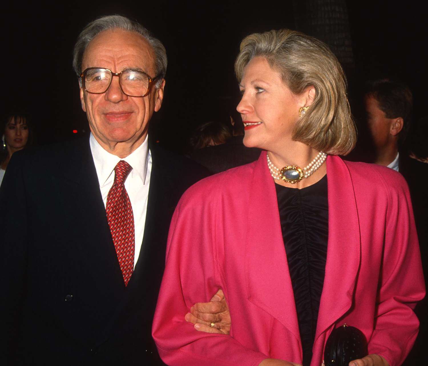 Rupert Murdoch and Anna Murdoch attend "Hoffa" Premiere at the Academy Theater in Beverly Hills, California on December 11, 1992. 
