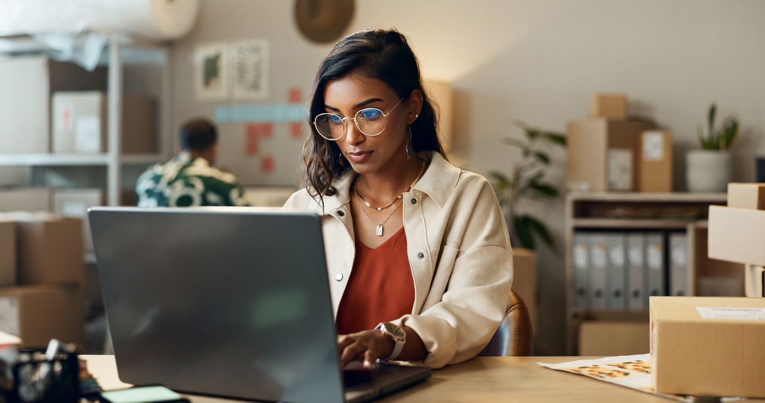 Worker at computer
