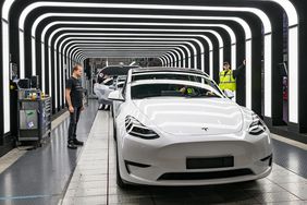 Inside a Tesla factory in Germany earlier this month. 