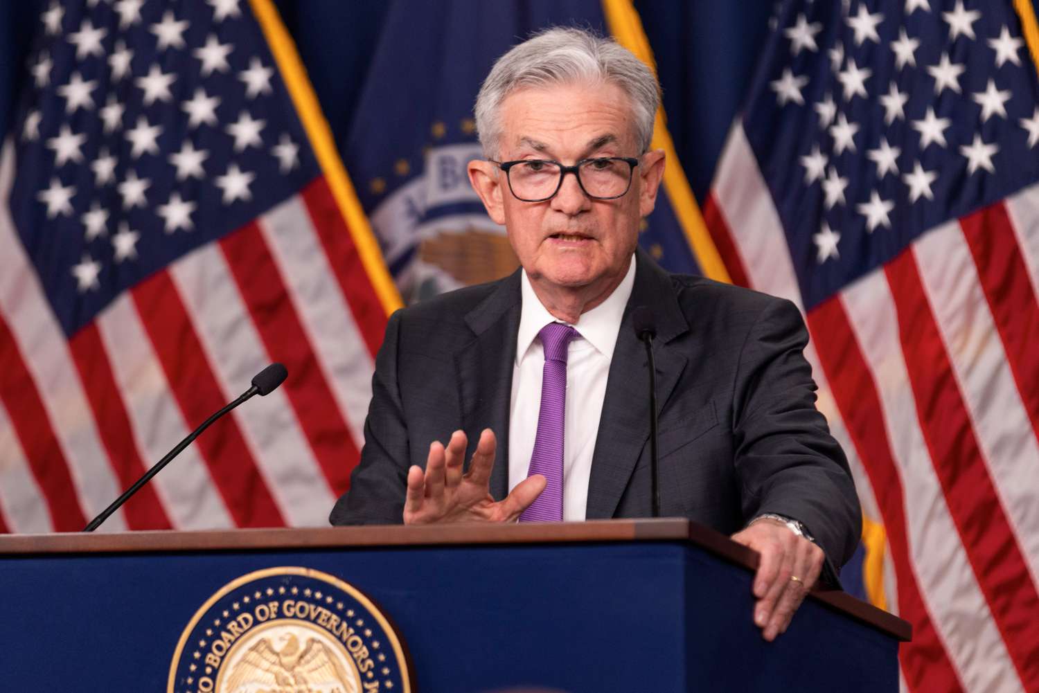 U.S. Federal Reserve Chair Jerome Powell attends a press conference in Washington, D.C.