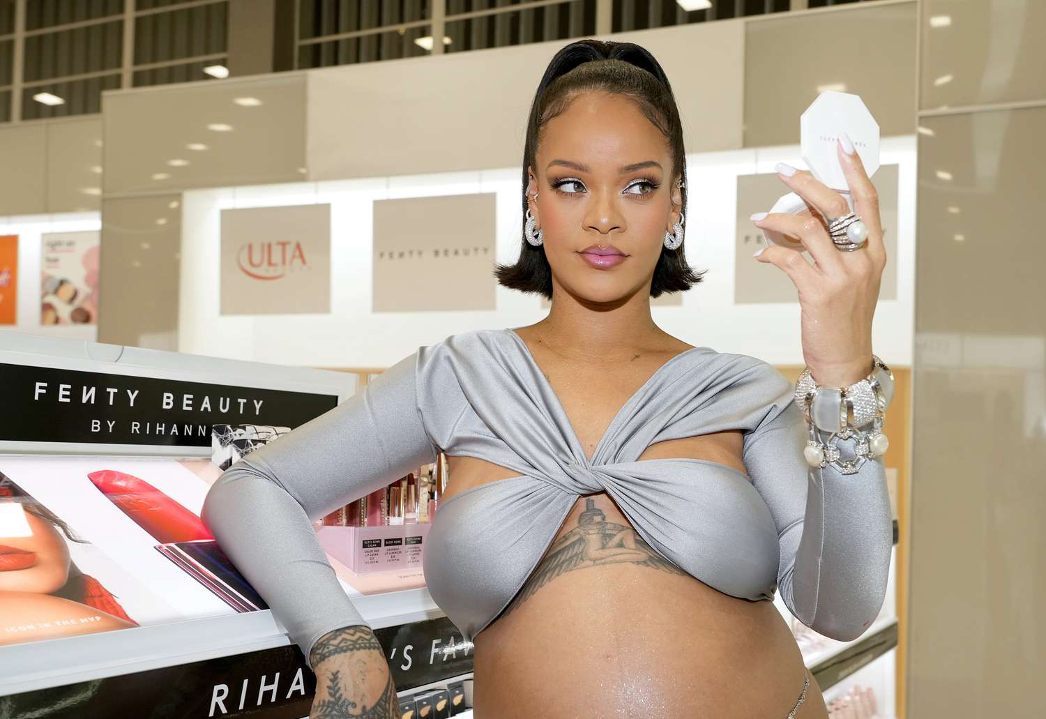 Rihanna at a Fenty Beauty event.