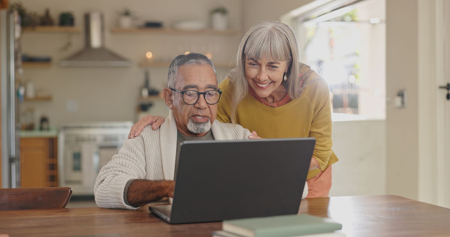 Older couple with computer