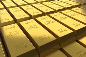Stacks of gold bars