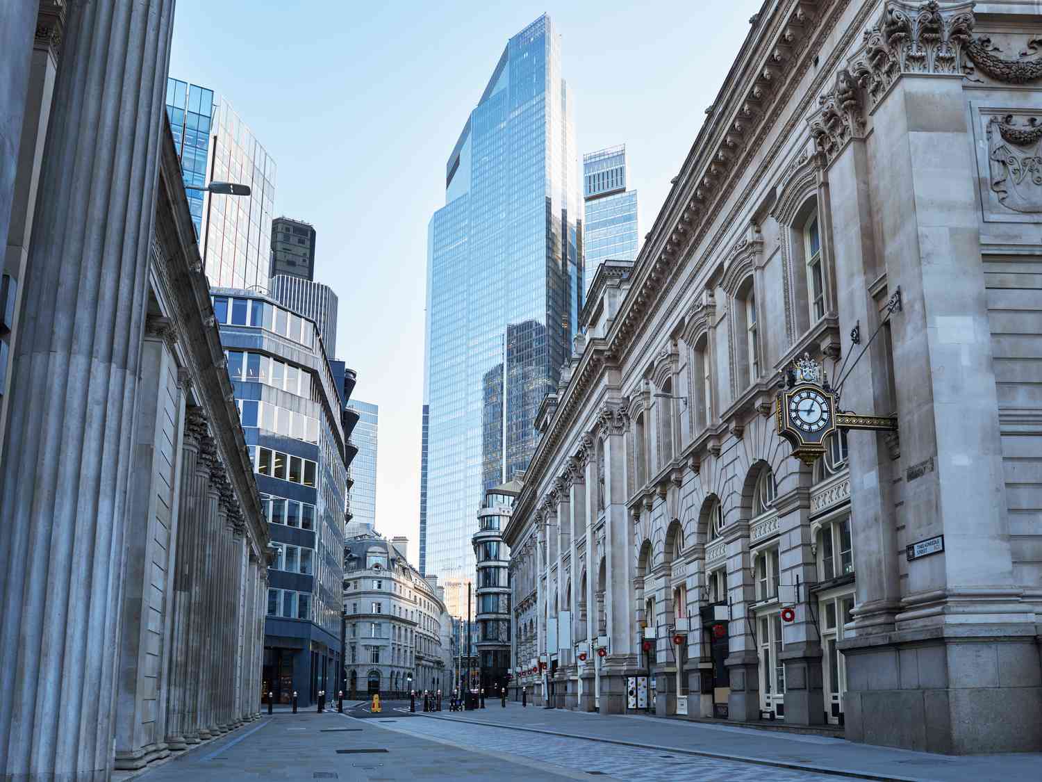 Shot of the Bank of England in the City of London.