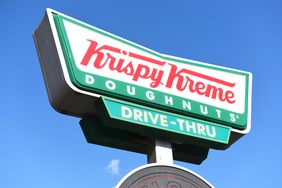 A Krispy Kreme store sign in London, England. 