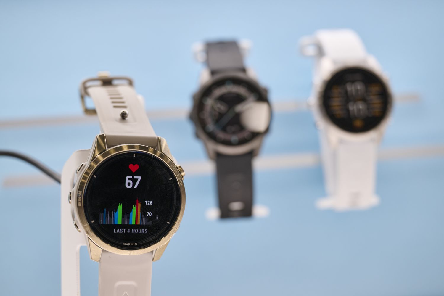 Garmin Marq smartwatches during the 2024 CES event in Las Vegas, Nevada