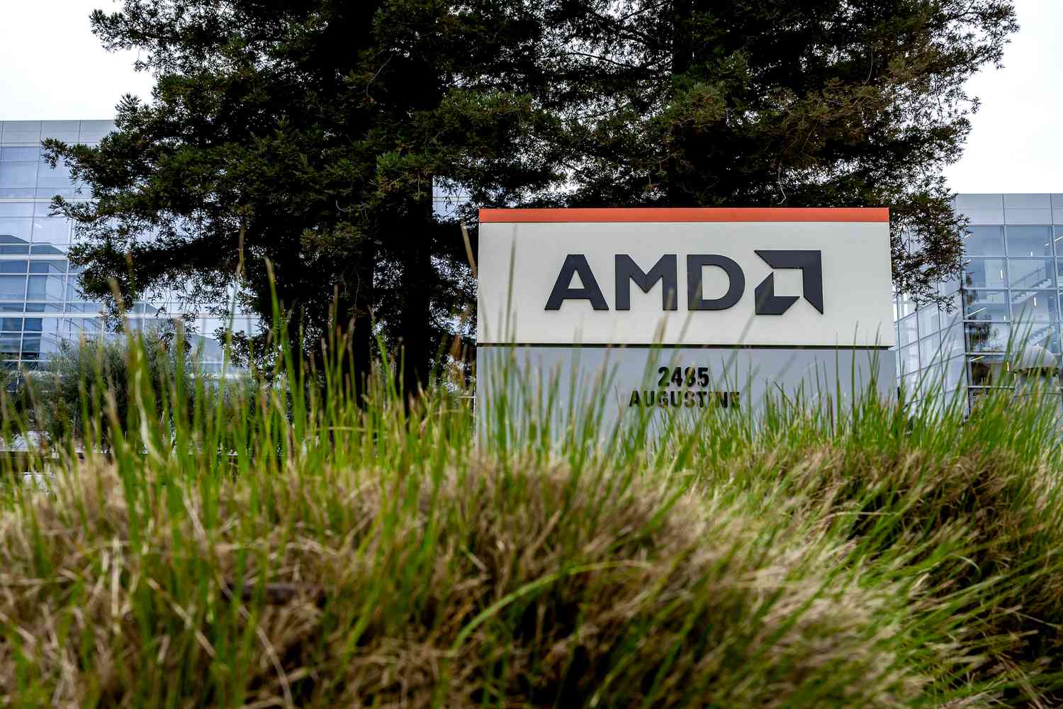 Signage outside the Advanced Micro Devices headquarters.