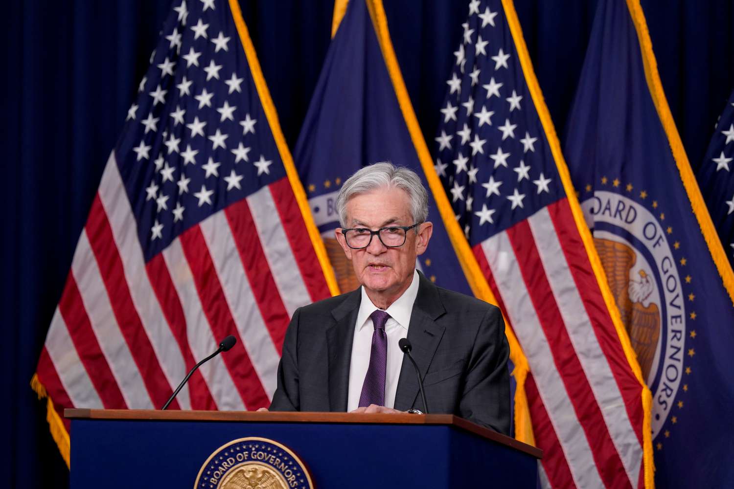 Jerome Powell, chairman of the US Federal Reserve, speaks during a news conference following a Federal Open Market Committee (FOMC) meeting in Washington, DC, US, on Wednesday, March 19, 2025.