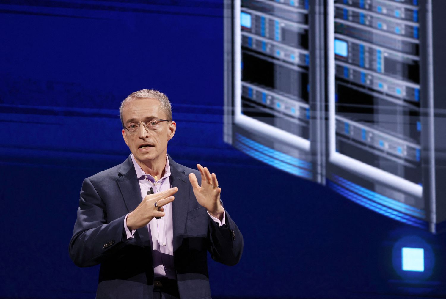 Intel CEO Pat Gelsinger delivers a speech at Taipei Nangang Exhibition Center during Computex 2024, in Taipei on June 4, 2024.