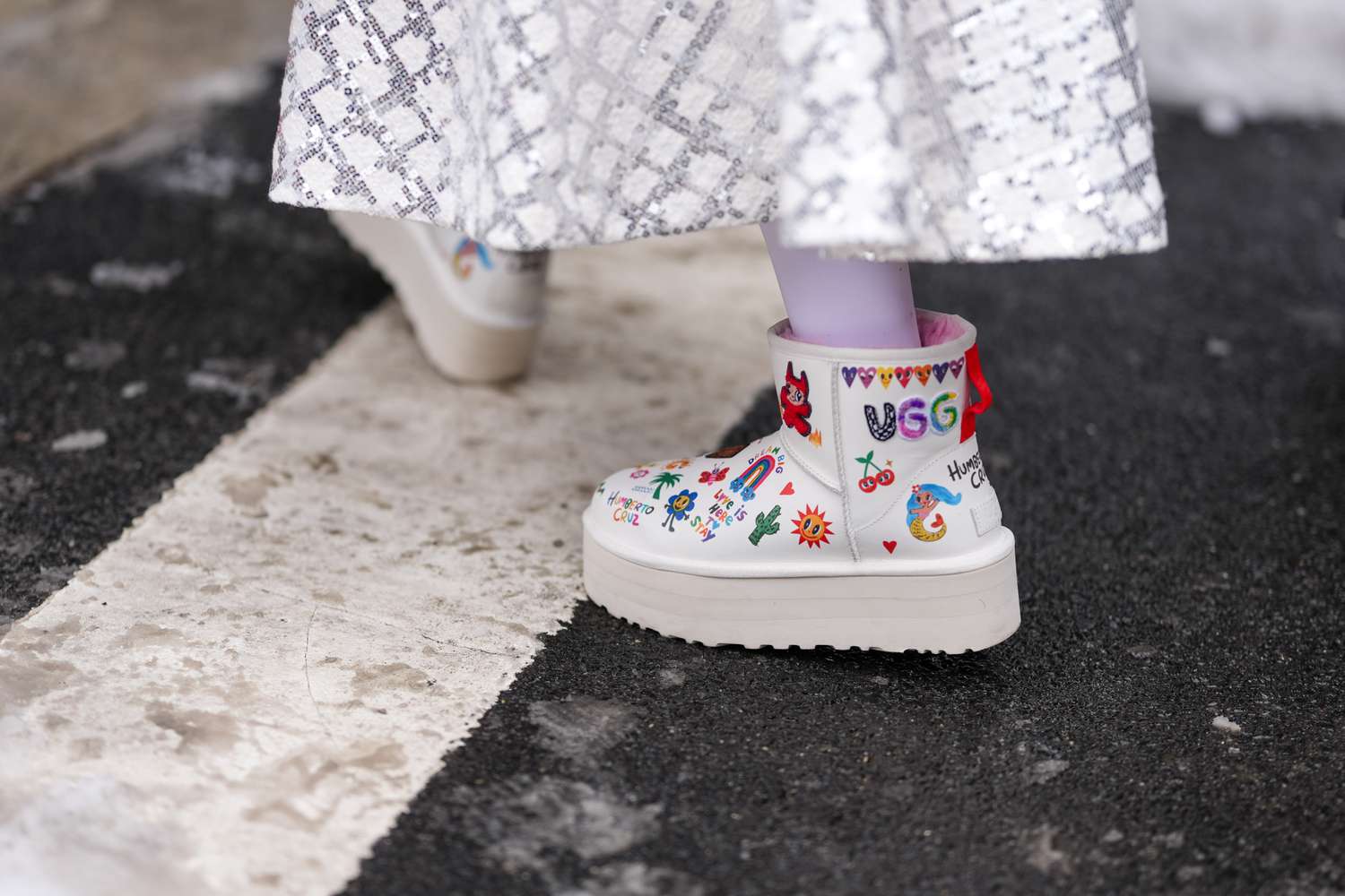 Ugg White Platform Boots in NYC