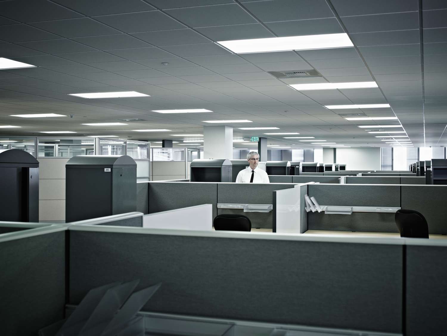 A man sitting in an office