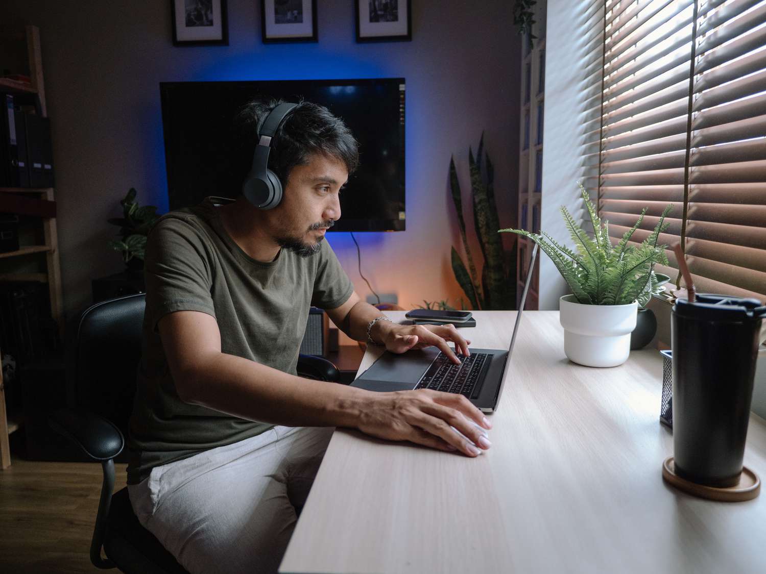 A man looks at his cryptocurrency wallet