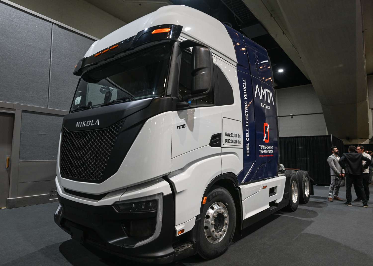 A Nikola hydrogen fuel cell electric vehicle at the 2024 Canadian Hydrogen Convention. 
