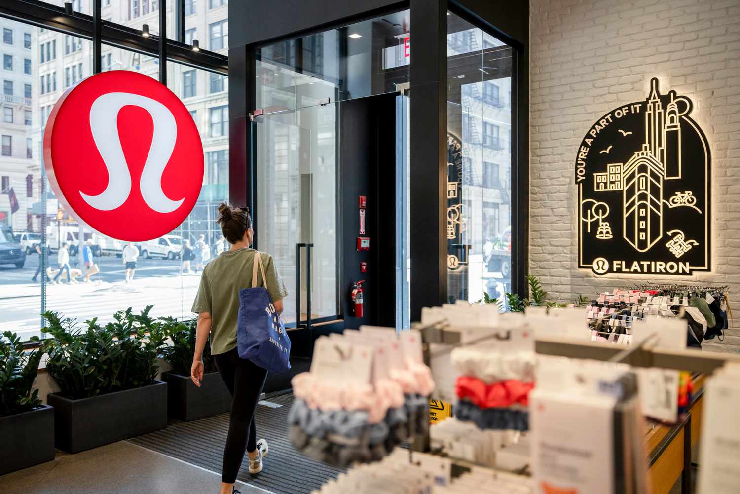 Inside a Lululemon store in New York City in August. 