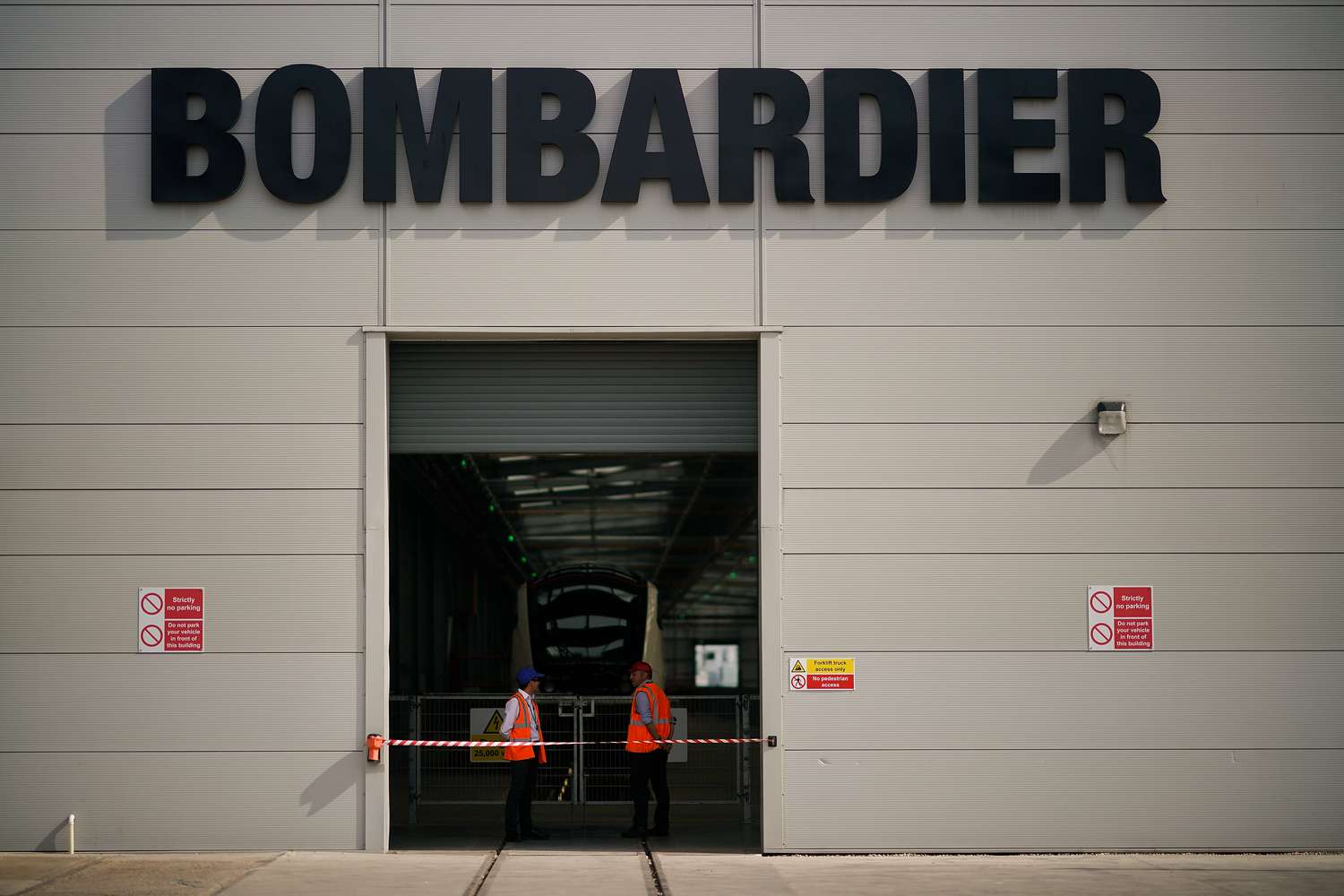 Entrance to a Bombardier factory.