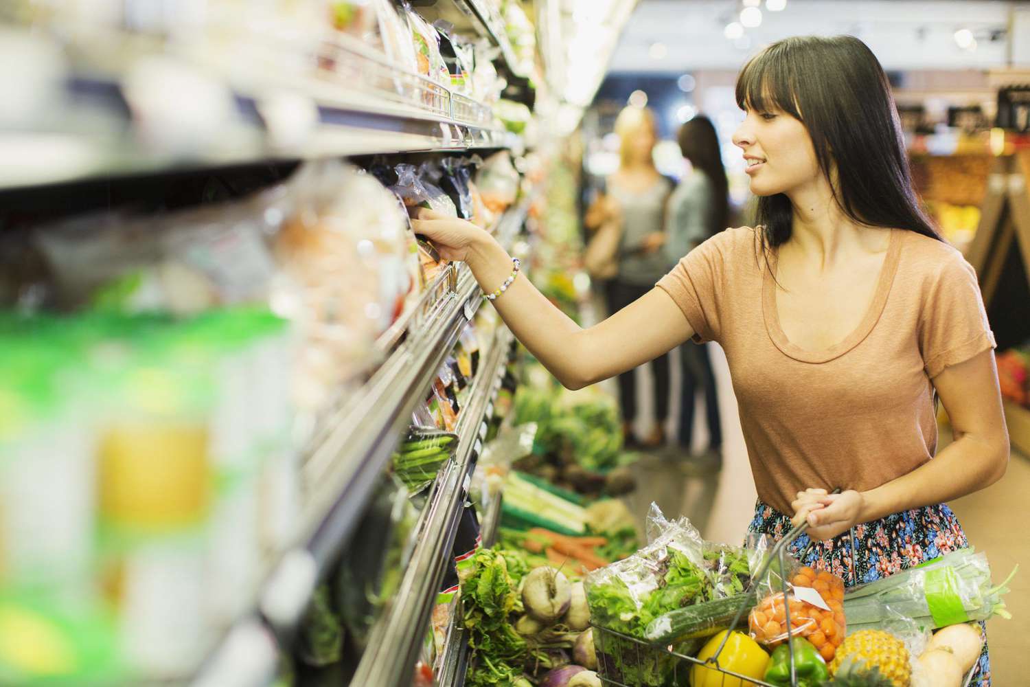 A woman shopping for groceries