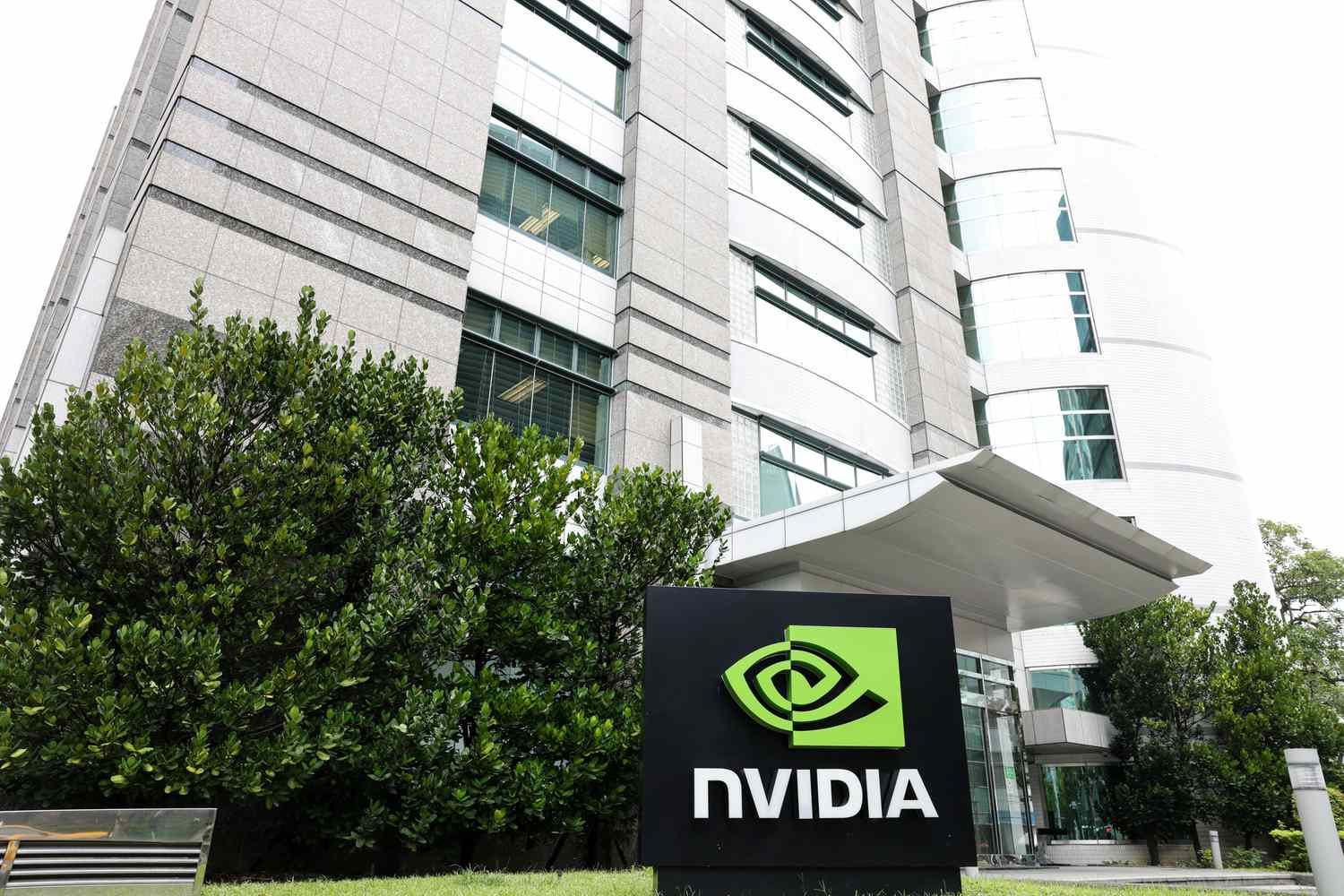 Nvidia sign outside the company's offices in Taipei