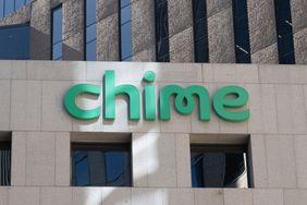 Facade featuring green Chime logo on a light stone building exterior, San Francisco