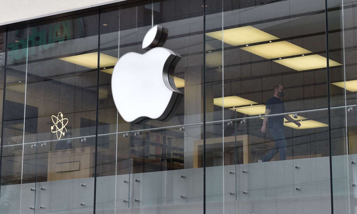 An Apple logo outside one of the iPhone maker's stores.