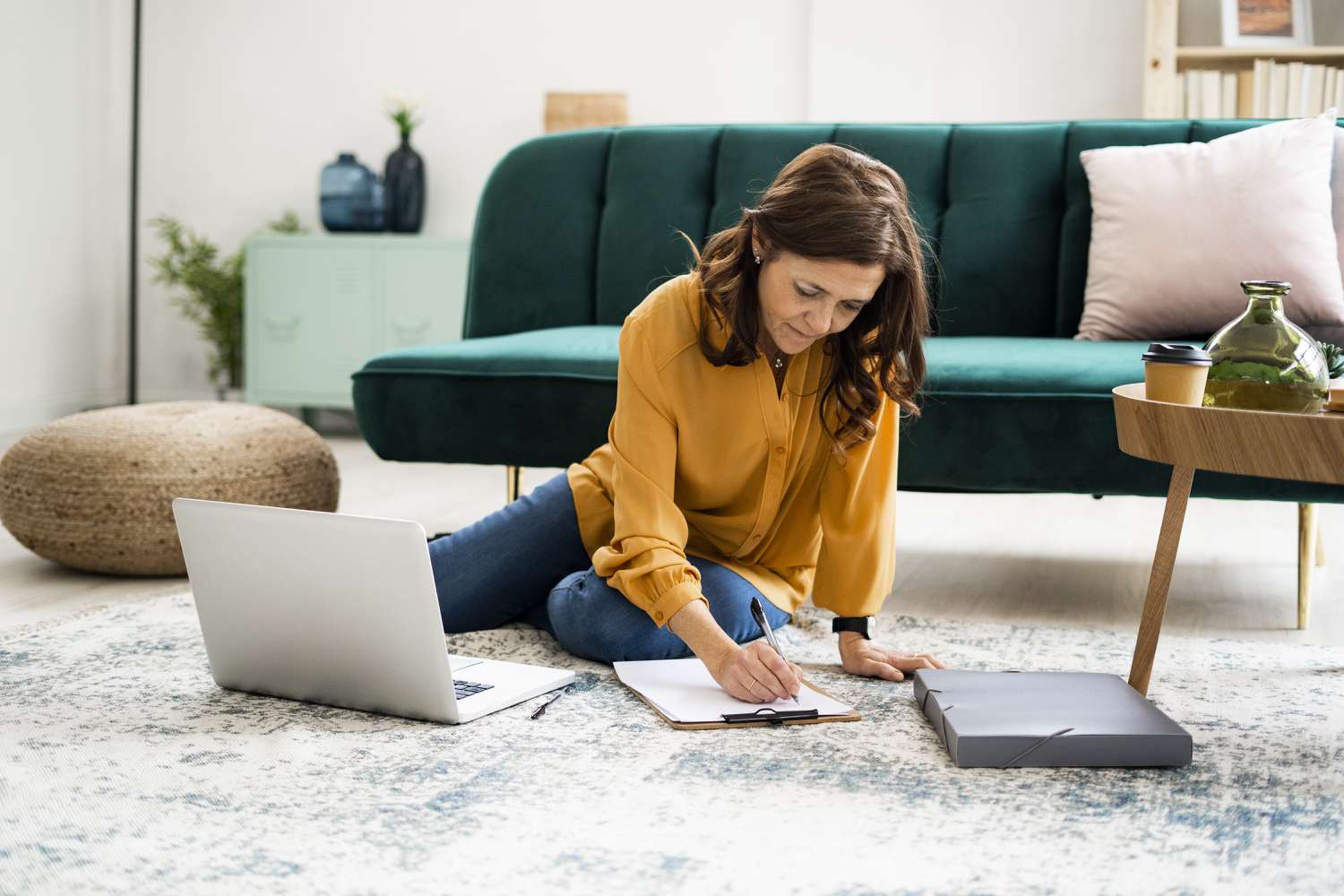 woman paying bills
