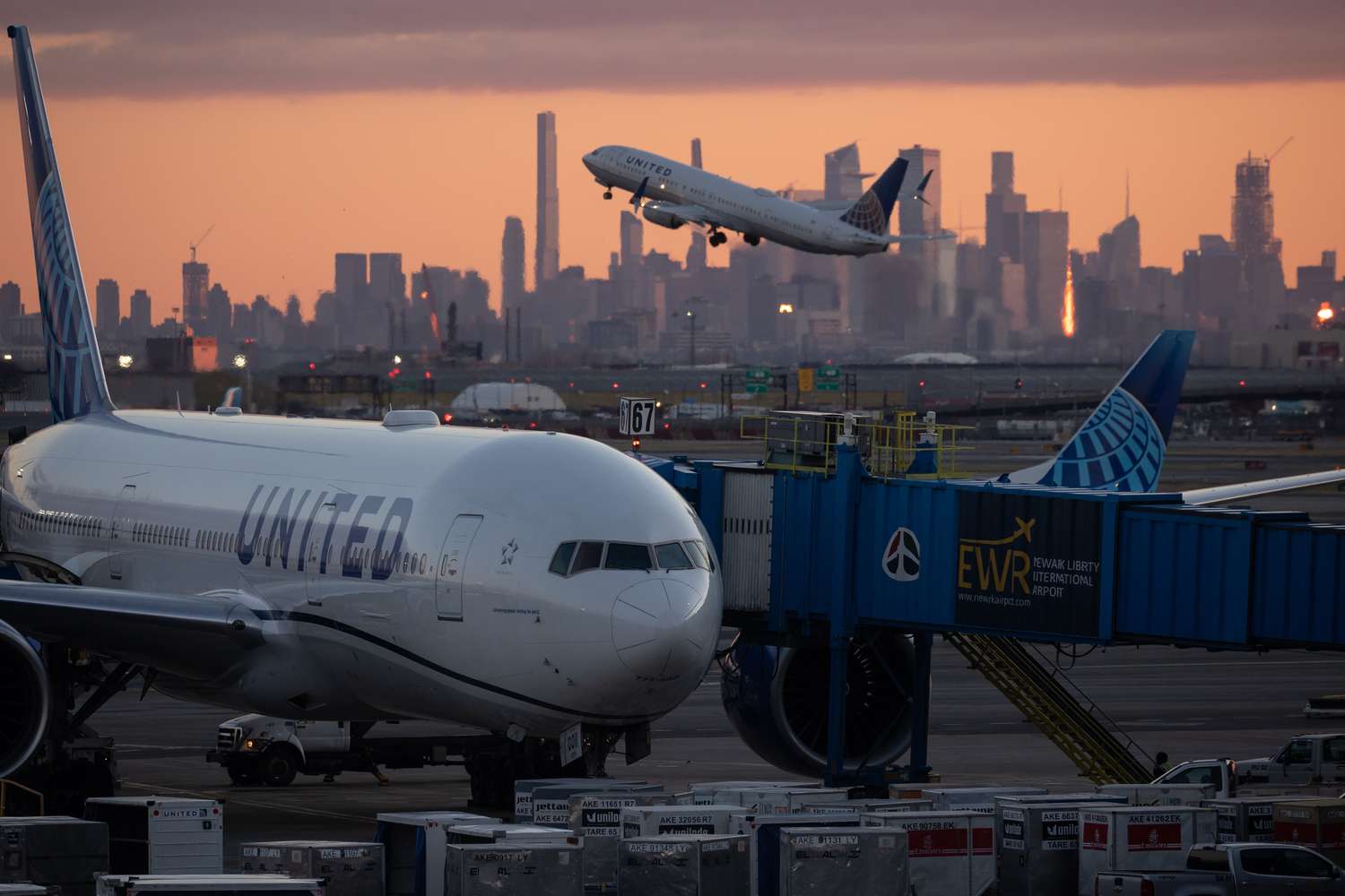 United Airlines planes at Newark Liberty International Airport.