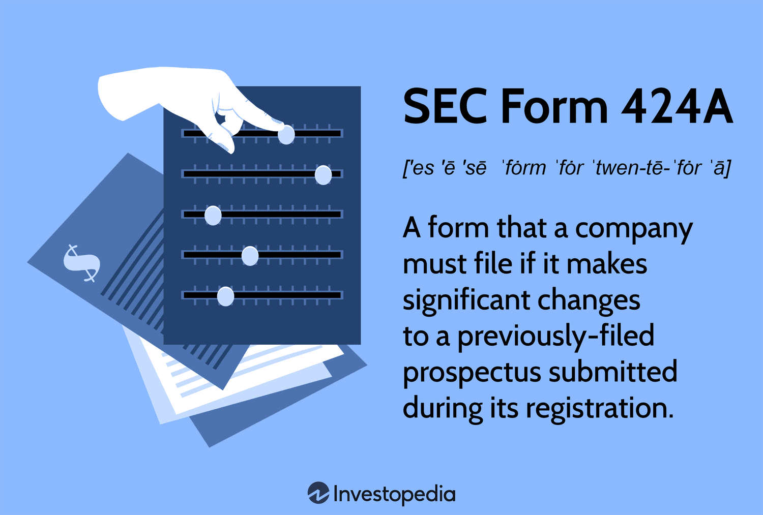 SEC Form 424A: A form that a company must file if it makes significant changes to a previously-filed prospectus submitted during its registration.
