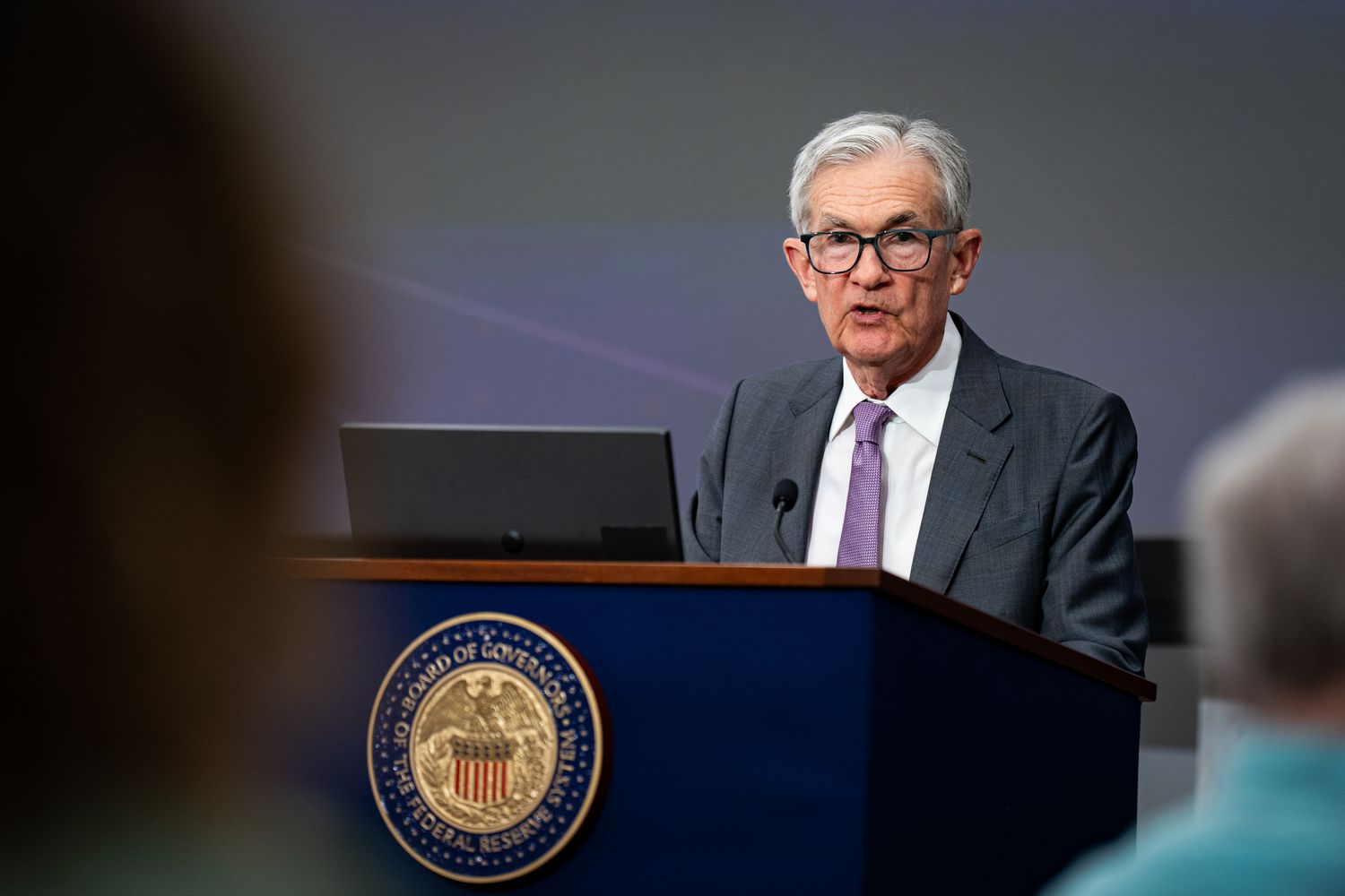 Federal Reserve Chair Jerome Powell speaking at an event in Washington DC on June 2, 2025.