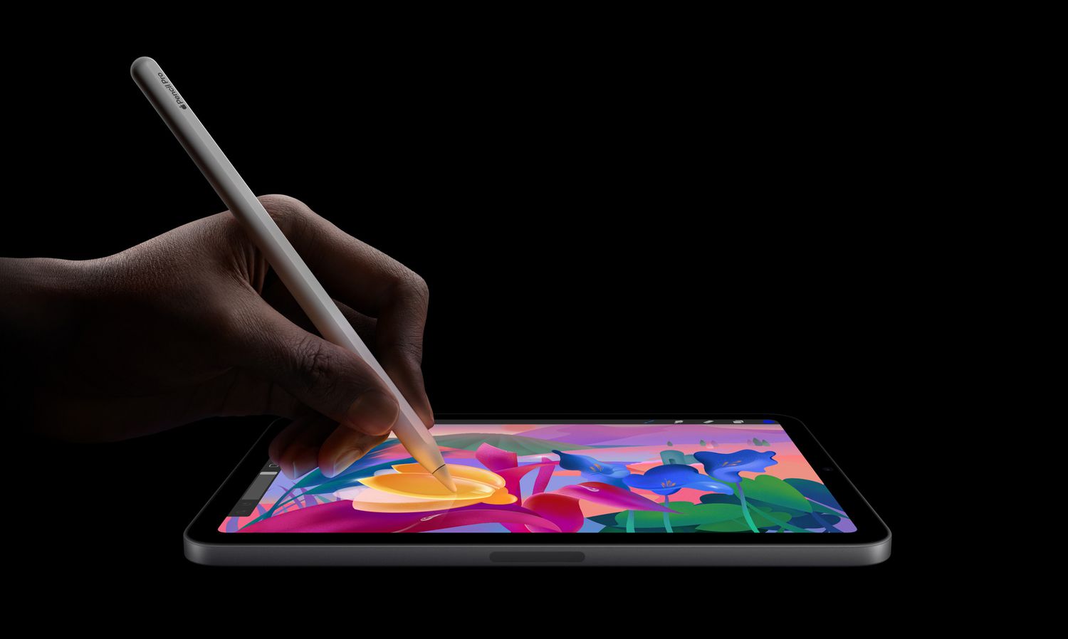 A person uses an Apple Pencil on the new iPad Mini