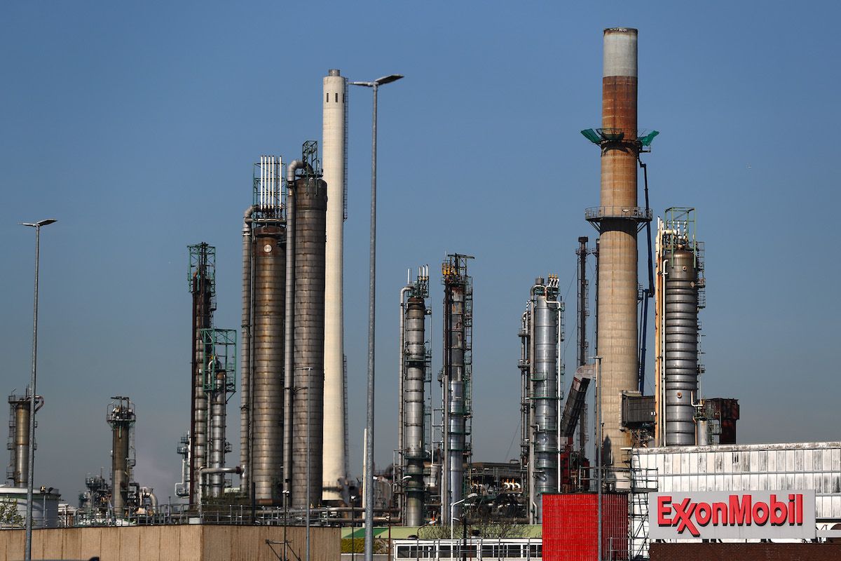 A general view of Exxonmobil or Exxon Mobil refinery in the Port of Rotterdam