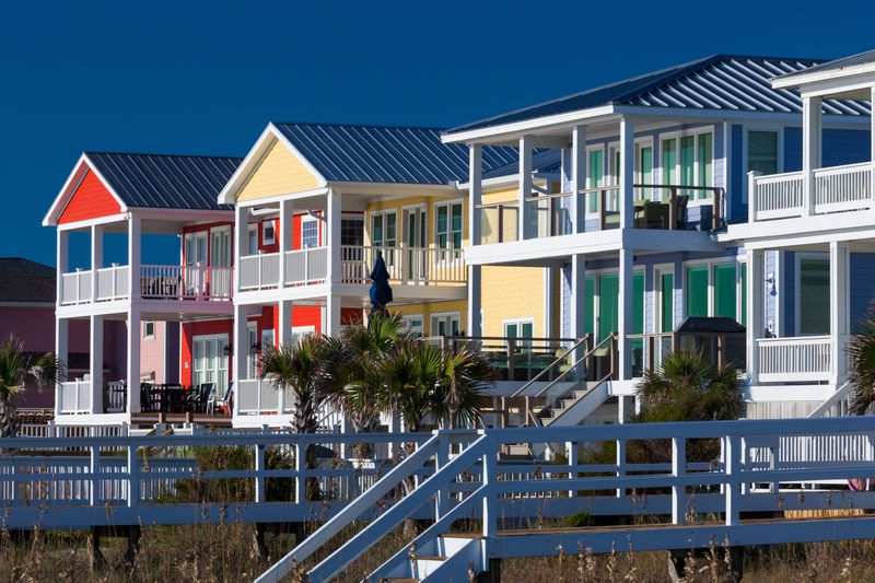 Beach houses in Kure Beach, North Carolina