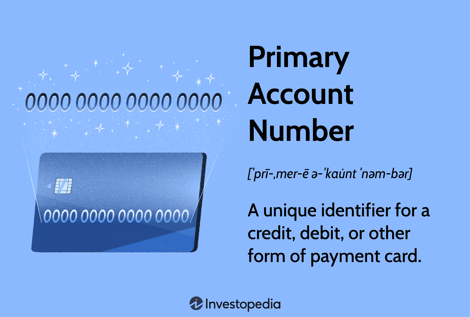 Primary Account Number: A unique identifier for a credit, debit, or other form of payment card.