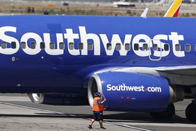 A Southwest Airlines plane taxis at Hollywood Burbank Airport on July 25, 2024, in Burbank, California