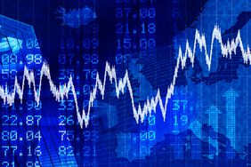 Blue financial stock exchange background.