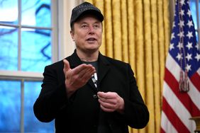Tesla and SpaceX CEO Elon Musk delivers remarks as he join U.S. President Donald Trump during an executive order signing in the Oval Office.