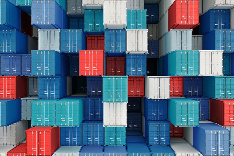 Container house in warehouse shipping port