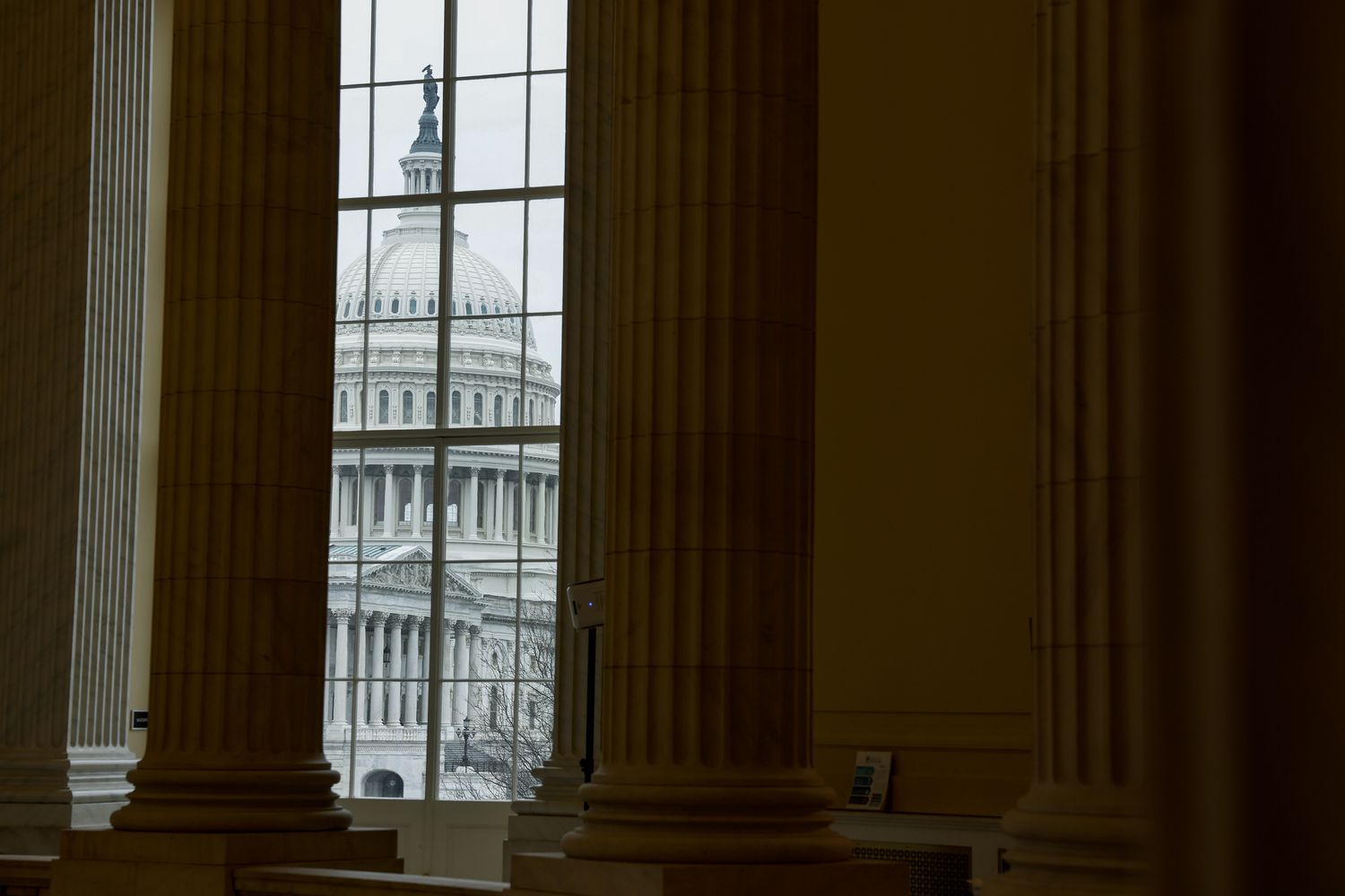 The U.S. Capitol Building dome is seen from the Cannon House Office Building January 19, 2023 in Washington, DC.