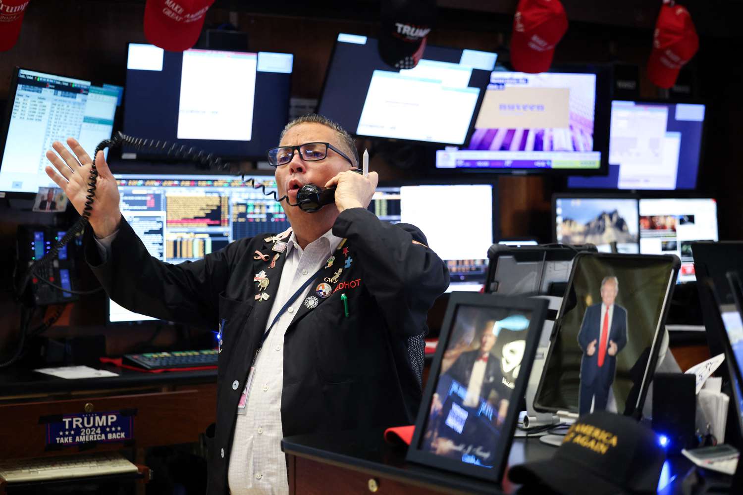 Trader on Phone at NYSE