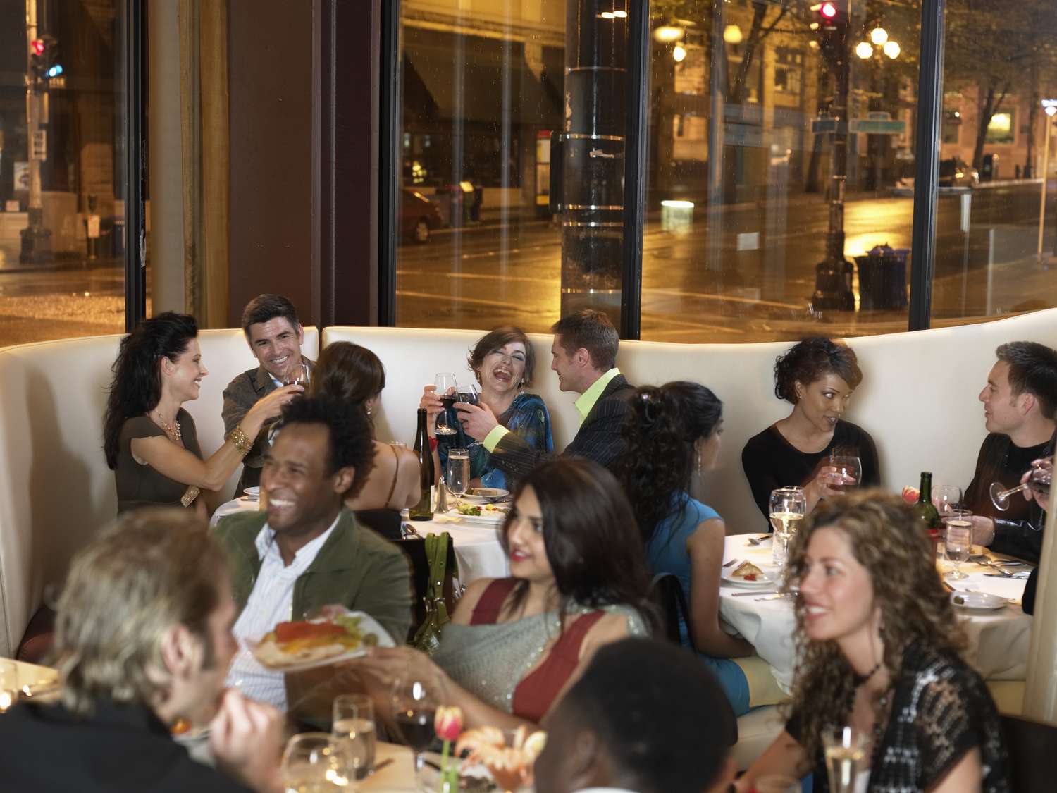 A crowded restaurant