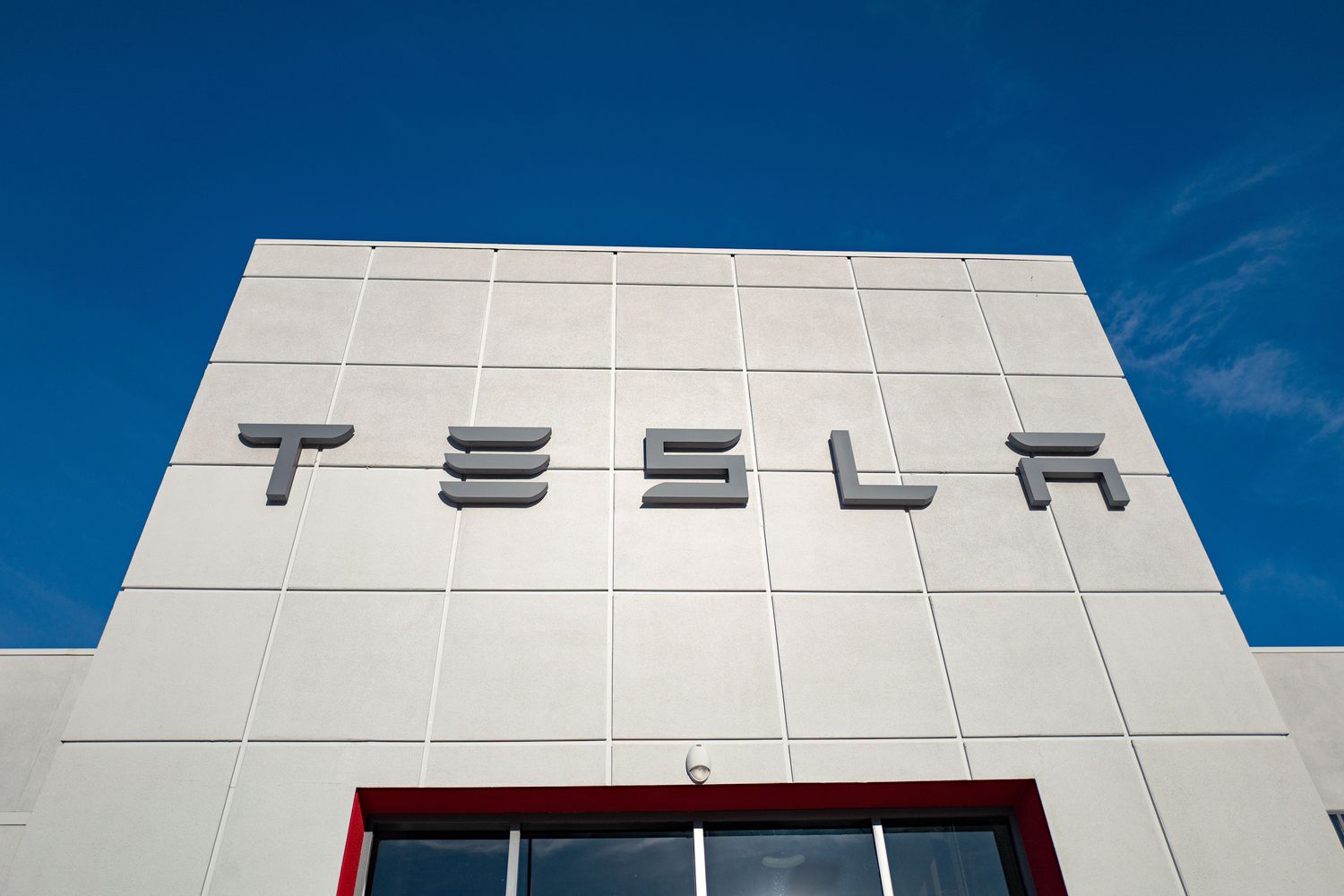 A Tesla car dealership in Pleasanton, California