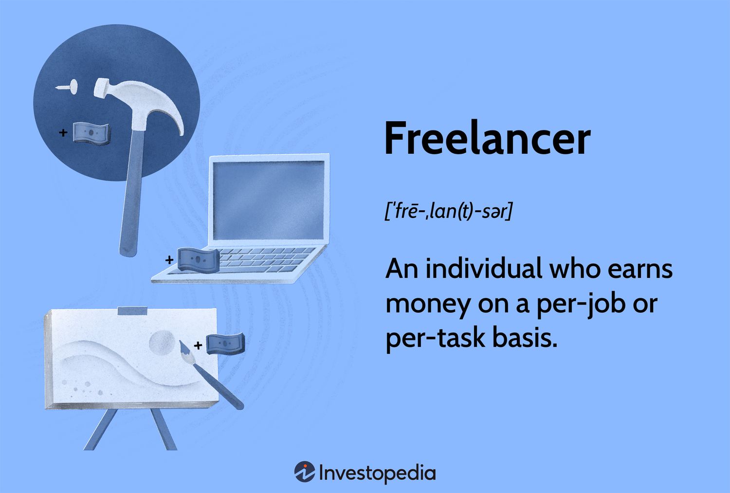 Freelancer: An individual who earns money on a per-job or per-task basis.