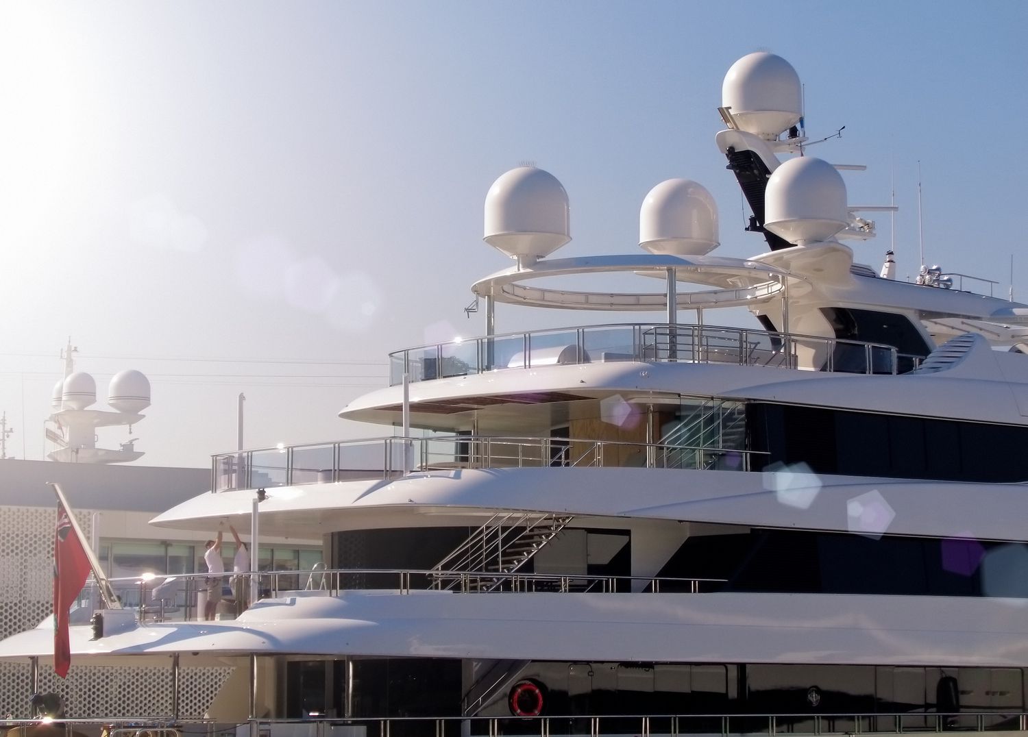 Close-up of a luxury yacht