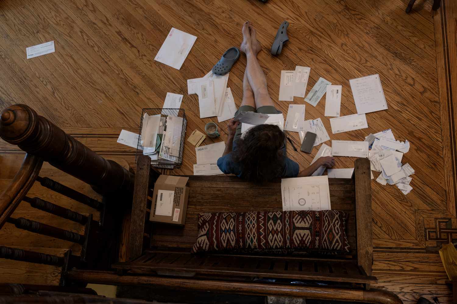 A homeowner sorts through the rising monthly bills, June 26, 2024 in borough of Brooklyn, New York City, New York.